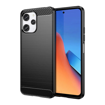 Flexible carbon pattern case for Xiaomi Redmi 12 Carbon Case - black — Hurtel