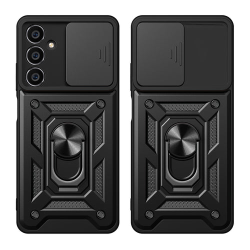 Hybrid Armor Camshield case for Samsung M54 with camera cover - black — Hurtel