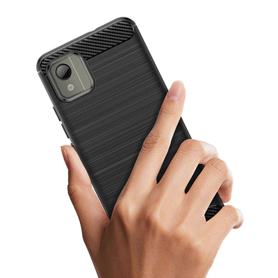 Carbon Case silicone case for Nokia C110 - black — Hurtel