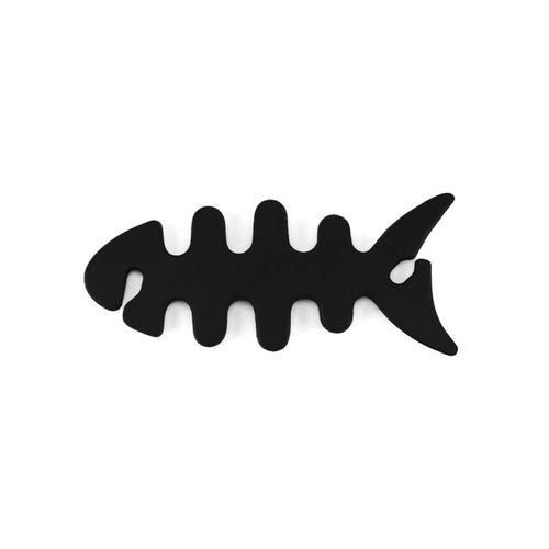 Fish-shaped headphone cable wrap - black — Hurtel