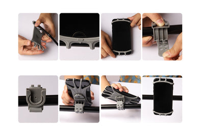 Swivel silicone bike holder with replaceable head - black — Hurtel