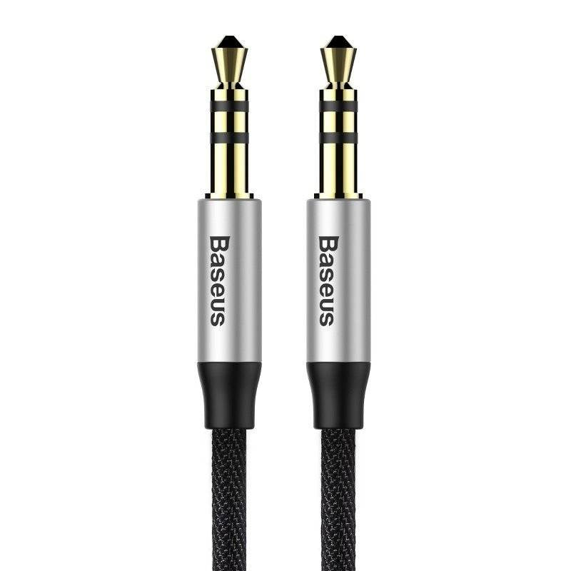 Baseus Yiven Audio Cable mini jack 3,5mm AUX, 1m (Black+Silver) - Product Image 1
