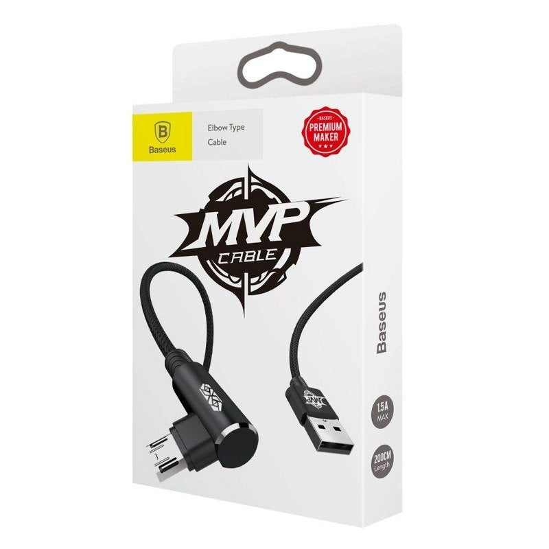 Baseus MVP Elbow Cable USB to micro USB 2A 1m - Black - Product Image 3