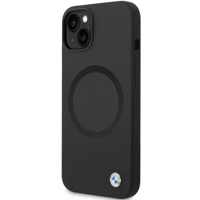 BMW BMHMP14SSILBK2 case for iPhone 14 - black Signature Liquid Silicone MagSafe