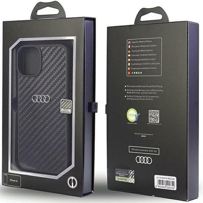 Audi Carbon Fiber iPhone 14 6.1" black/black hardcase AU-TPUPPCIP14-R8/D2-BK