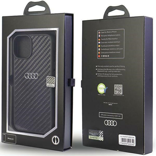 Audi Carbon Fiber iPhone 14 6.1" black/black hardcase AU-TPUPPCIP14-R8/D2-BK