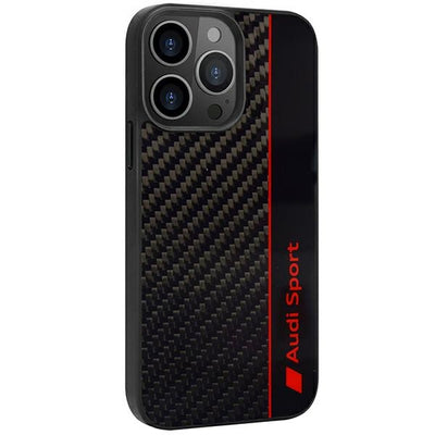 Audi Carbon Fiber Stripe iPhone 13 Pro / 13 6.1" black/black hardcase AUS-TPUPCIP13P-R8/D1-BK