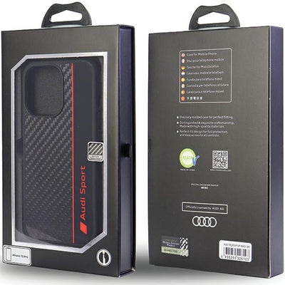 Audi Carbon Fiber Stripe iPhone 13 Pro / 13 6.1" black/black hardcase AUS-TPUPCIP13P-R8/D1-BK