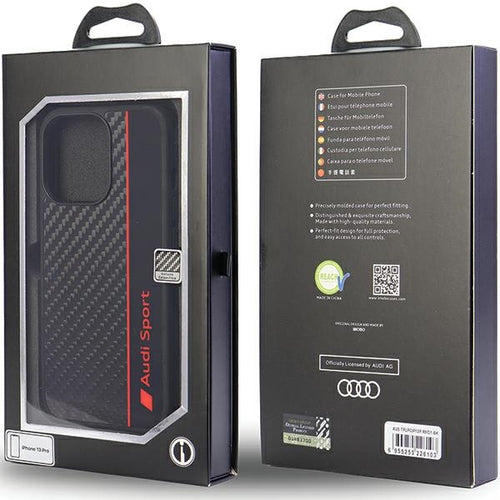 Audi Carbon Fiber Stripe iPhone 13 Pro / 13 6.1" black/black hardcase AUS-TPUPCIP13P-R8/D1-BK