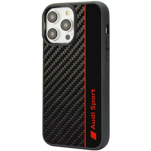 Audi Carbon Fiber Stripe iPhone 14 Pro 6.1" black/black hardcase AUS-TPUPCIP14P-R8/D1-BK