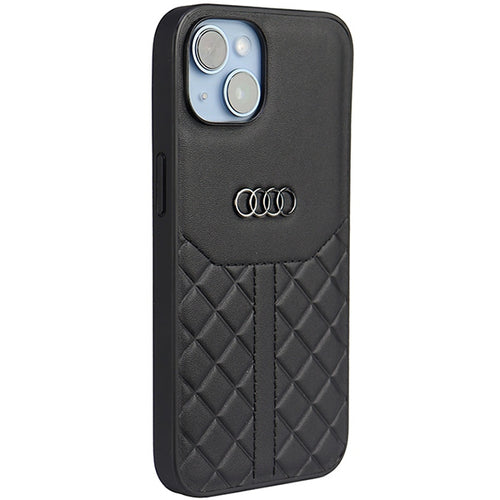 Audi Genuine Leather iPhone 14 6.1" black/black hardcase AU-TPUPPCIP14-Q8/D1-BK