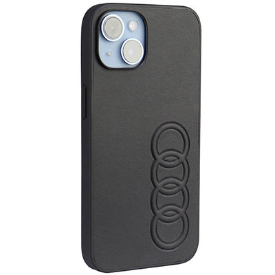 Audi Synthetic Leather iPhone 14 6.1" black/black hardcase AU-TPUPPCIP14-TT/D1-BK