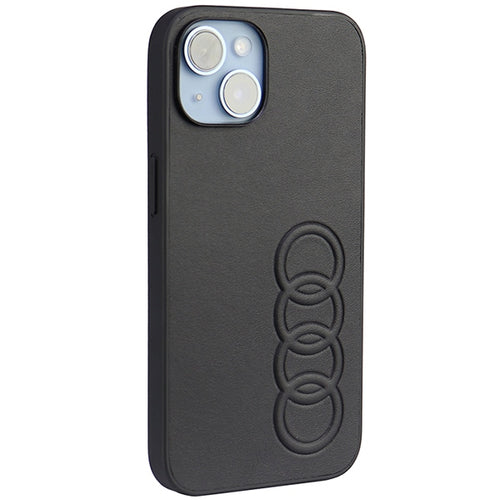 Audi Synthetic Leather iPhone 14 6.1" black/black hardcase AU-TPUPPCIP14-TT/D1-BK