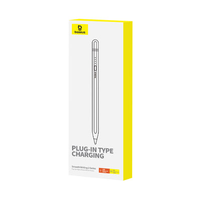 Baseus Smooth Writing 2 stylus with active tip for iPad + USB-A - Lightning cable and replaceable tip - white