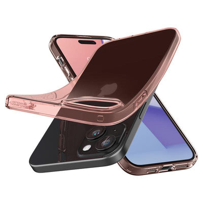 Spigen Crystal Flex iPhone 15 Plus Case - Pink/Transparent