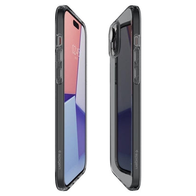 Spigen Crystal Flex iPhone 15 Plus Case - Gray-Transparent