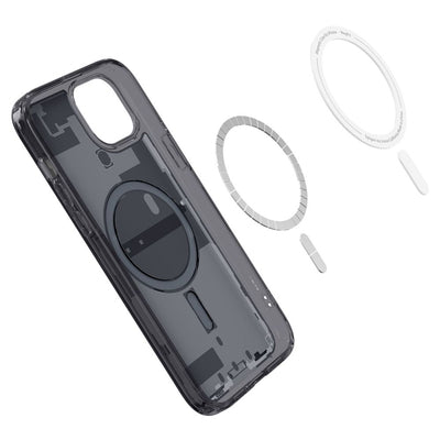 Spigen Ultra Hybrid Mag Case with MagSafe for iPhone 15 Plus - Dark Gray (Zero One Pattern)