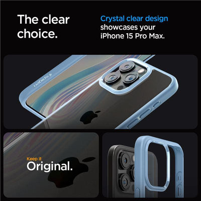 Spigen Crystal Hybrid Case for iPhone 15 Pro Max - Clear Blue