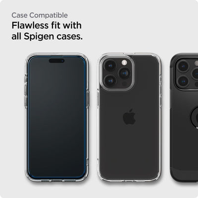 Spigen ALM Glass FC Tempered Glass for iPhone 15 Pro - Black 2 pcs.