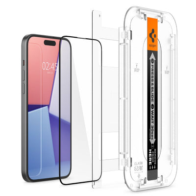 Spigen Glas.tR EZ Fit FC Tempered Glass for iPhone 15 - Black