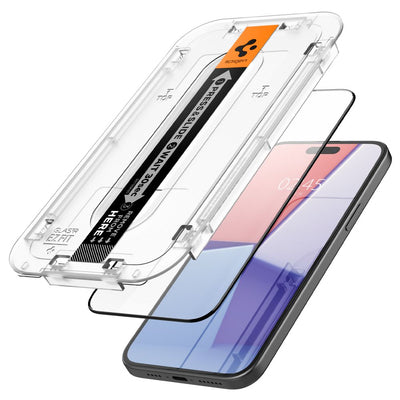 Spigen Glas.tR EZ Fit FC Tempered Glass for iPhone 15 - Black