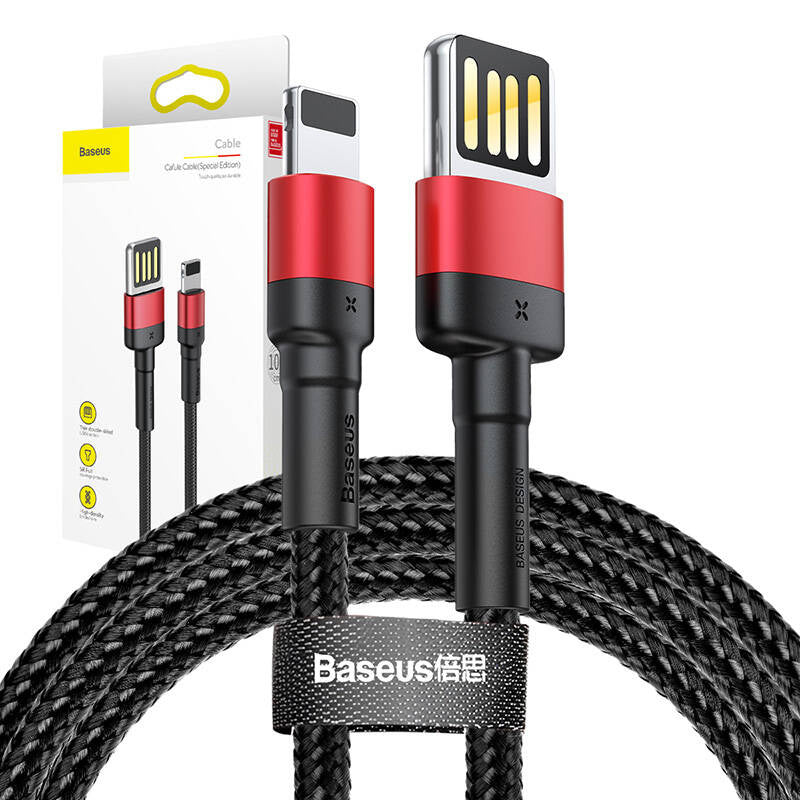 Baseus Cafule Double-sided USB Lightning Cable 2,4A 1m (Black+Red) - Product Image 6
