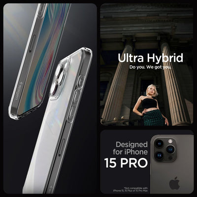 Spigen Ultra Hybrid iPhone 15 Pro Case - Clear Matte