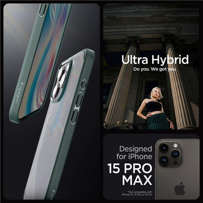 Spigen Ultra Hybrid iPhone 15 Pro Max Case - Dark Green