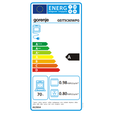 Gorenje | Cooker | GEIT5C60WPG | Hob type Induction | Oven type Electric | White | Width 50 cm | Depth 59.4 cm | Grillin