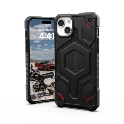 UAG Monarch Pro case with MagSafe for iPhone 15 Plus - black kevlar