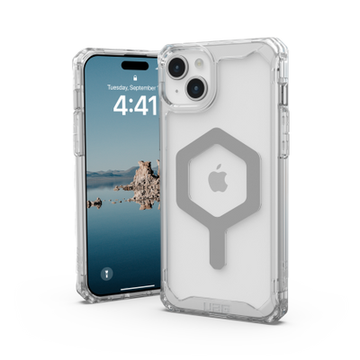 UAG Plyo MagSafe case for iPhone 15 Plus - transparent and silver