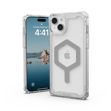 UAG Plyo MagSafe case for iPhone 15 Plus - transparent and silver