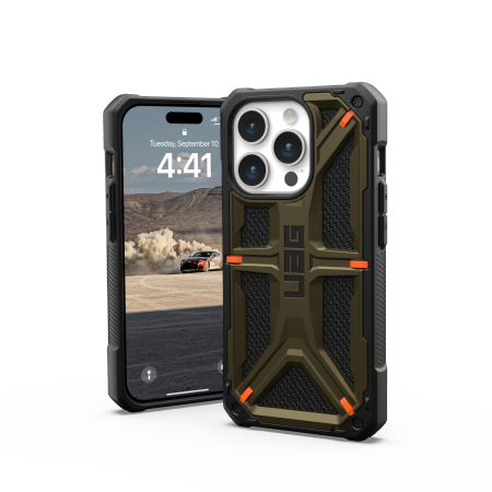 UAG Monarch case for iPhone 15 Pro - green kevlar