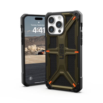 UAG Monarch case for iPhone 15 Pro Max - green kevlar