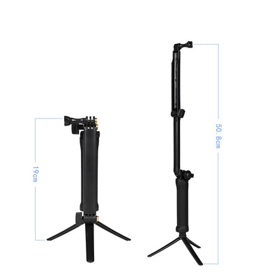 3 in 1 Monopod Tripod with Selfie Stick for GoPro - Black — Hurtel