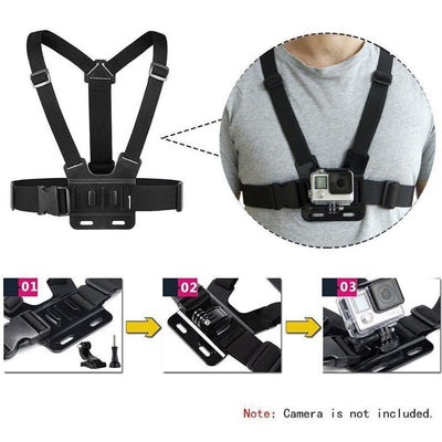 Adjustable sports camera harness - black — Hurtel