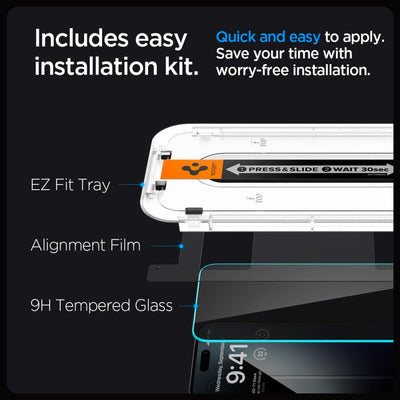 Spigen Glas.tR EZ Fit Privacy Tempered Glass for iPhone 15 Plus