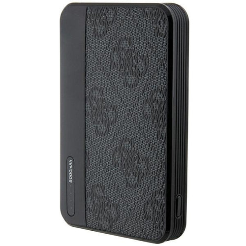 Guess Powerbank 15W GUPB5LP4GEGK 5000mAh black/black 4G Leather Metal Logo