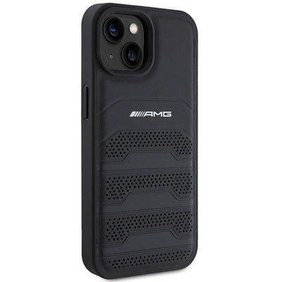 AMG Leather Debossed Lines case for iPhone 15 Plus - black — Mercedes