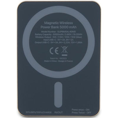 Guess MagSafe 4G Strassed Metal Logo induction power bank 15W 5000mAh - gold