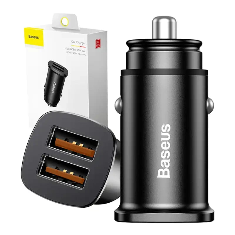 Ładowarka samochodowa Baseus Square 2xUSB QC3.0 5A 30W (czarna) - Product Image 8