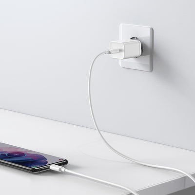 Baseus Si USB-C 25W 3A fast charger with USB-C / USB-C 1m cable - white