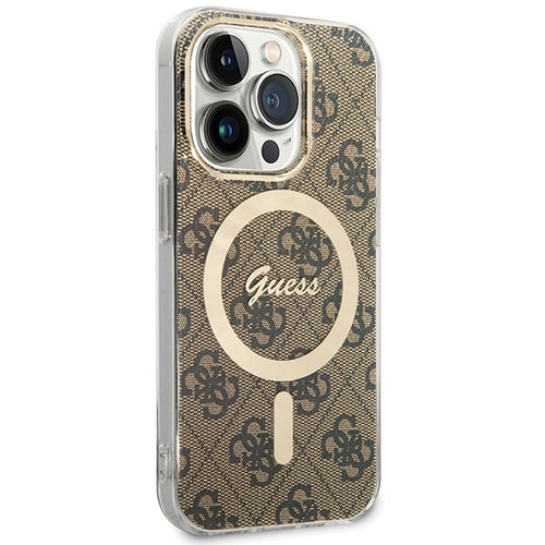 Guess IML 4G MagSafe case for iPhone 15 Pro - brown