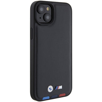 BMW BMHCP15M22PTDK iPhone 15 Plus 6.7" black/black Leather Stamp Tricolor