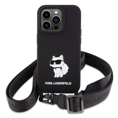 Karl Lagerfeld KLHCP15XSCBSCNK iPhone 15 Pro Max 6.7" hardcase black/black Crossbody Silicone Choupette