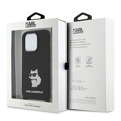 Karl Lagerfeld KLHCP15XSCBSCNK iPhone 15 Pro Max 6.7" hardcase black/black Crossbody Silicone Choupette