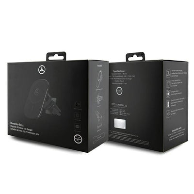 Mercedes MEWCCGSLK 15W induction holder for air vent/glass black/black Silver Stars MagSafe