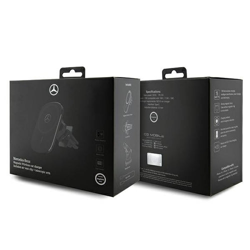 Mercedes MEWCCGSLK 15W induction holder for air vent/glass black/black Silver Stars MagSafe