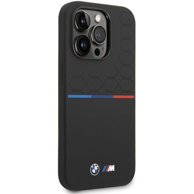 BMW Silicone Pattern iPhone 15 Pro Case - Black