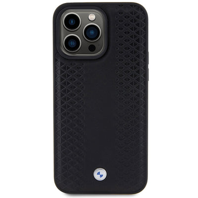 BMW Leather Diamond Pattern case for iPhone 15 Pro Max - black